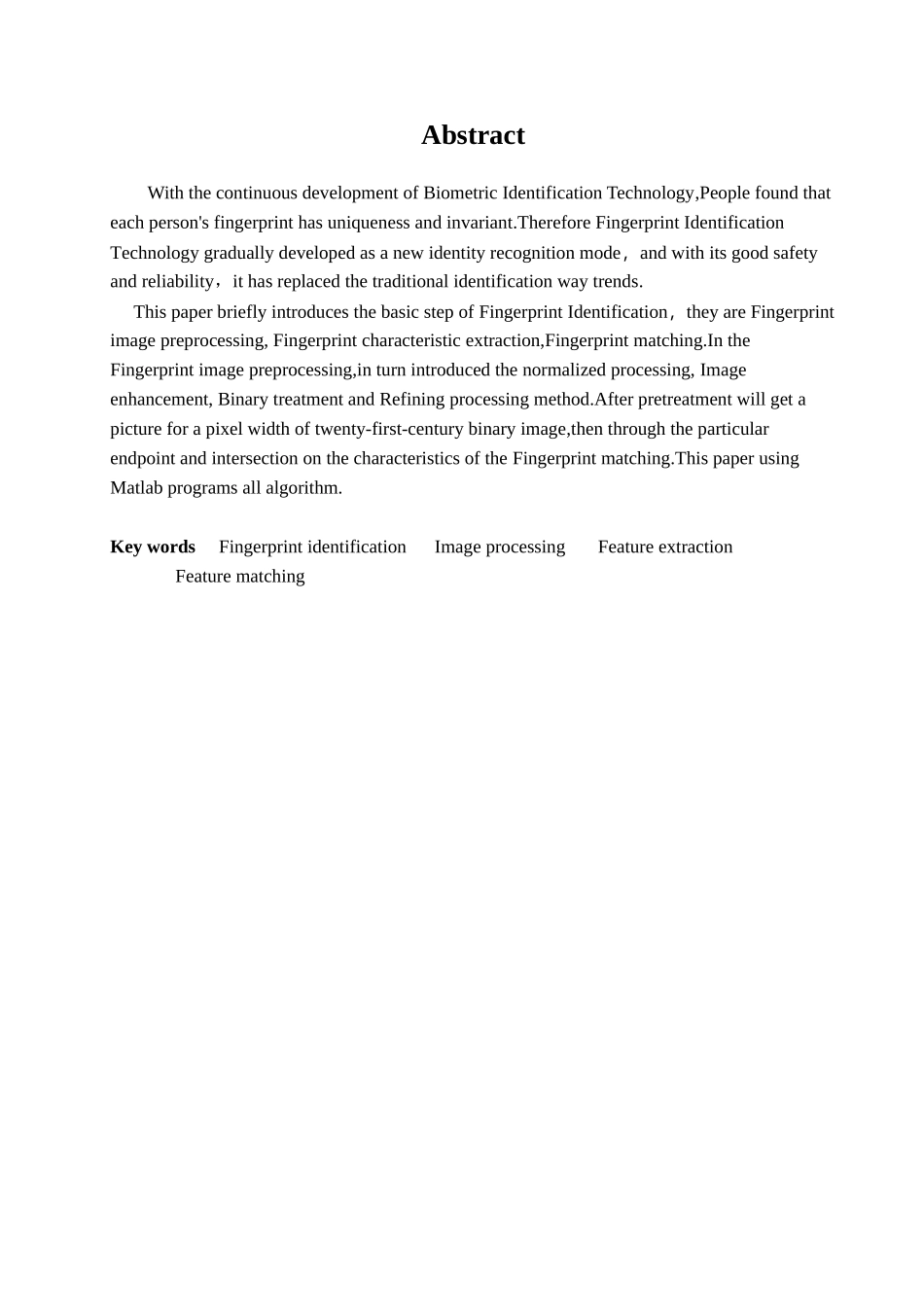 大学毕业论文-—指纹识别算法的matlab实现_第2页