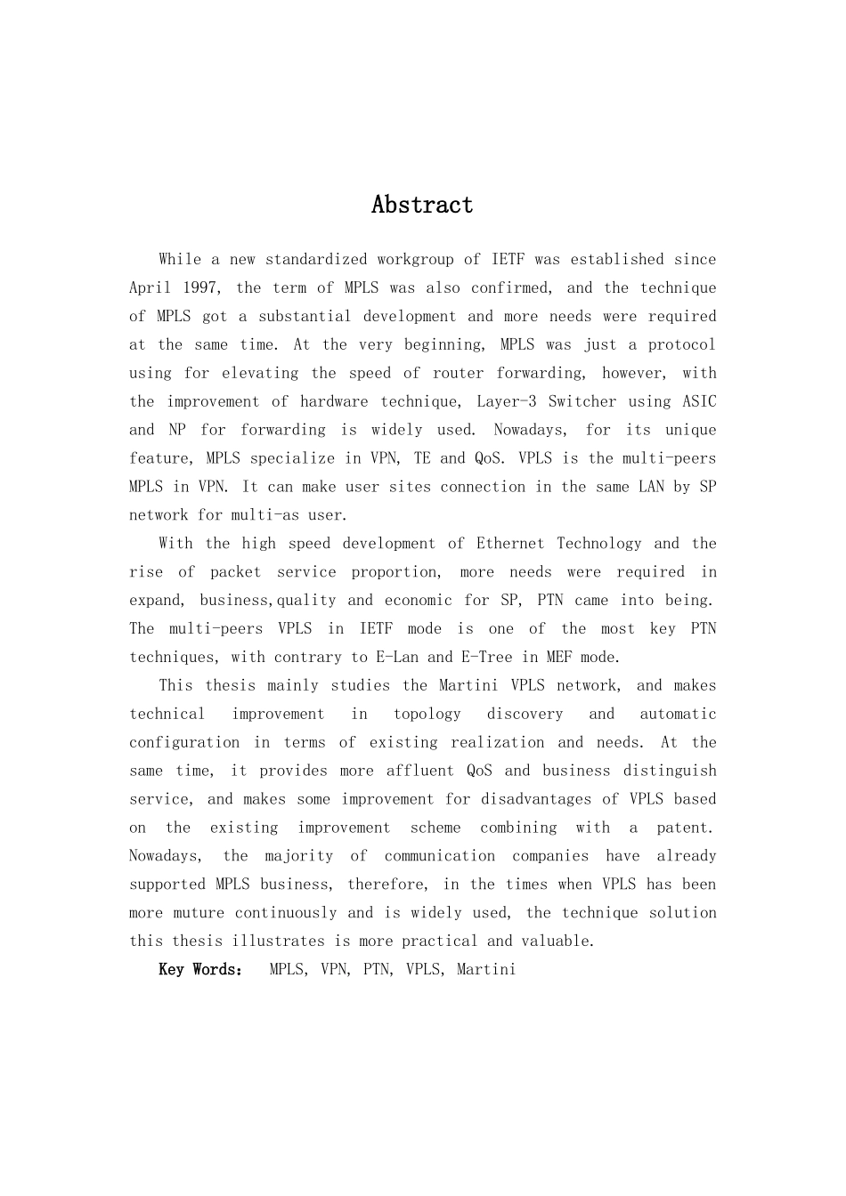大学毕业设计---vpls网络拓扑发现机制及配置自动化的研究与实现_第3页