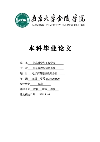 大学毕业设计---电子商务发展战略分析