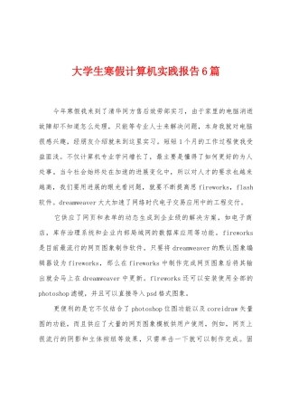 大学生寒假计算机实践报告6篇