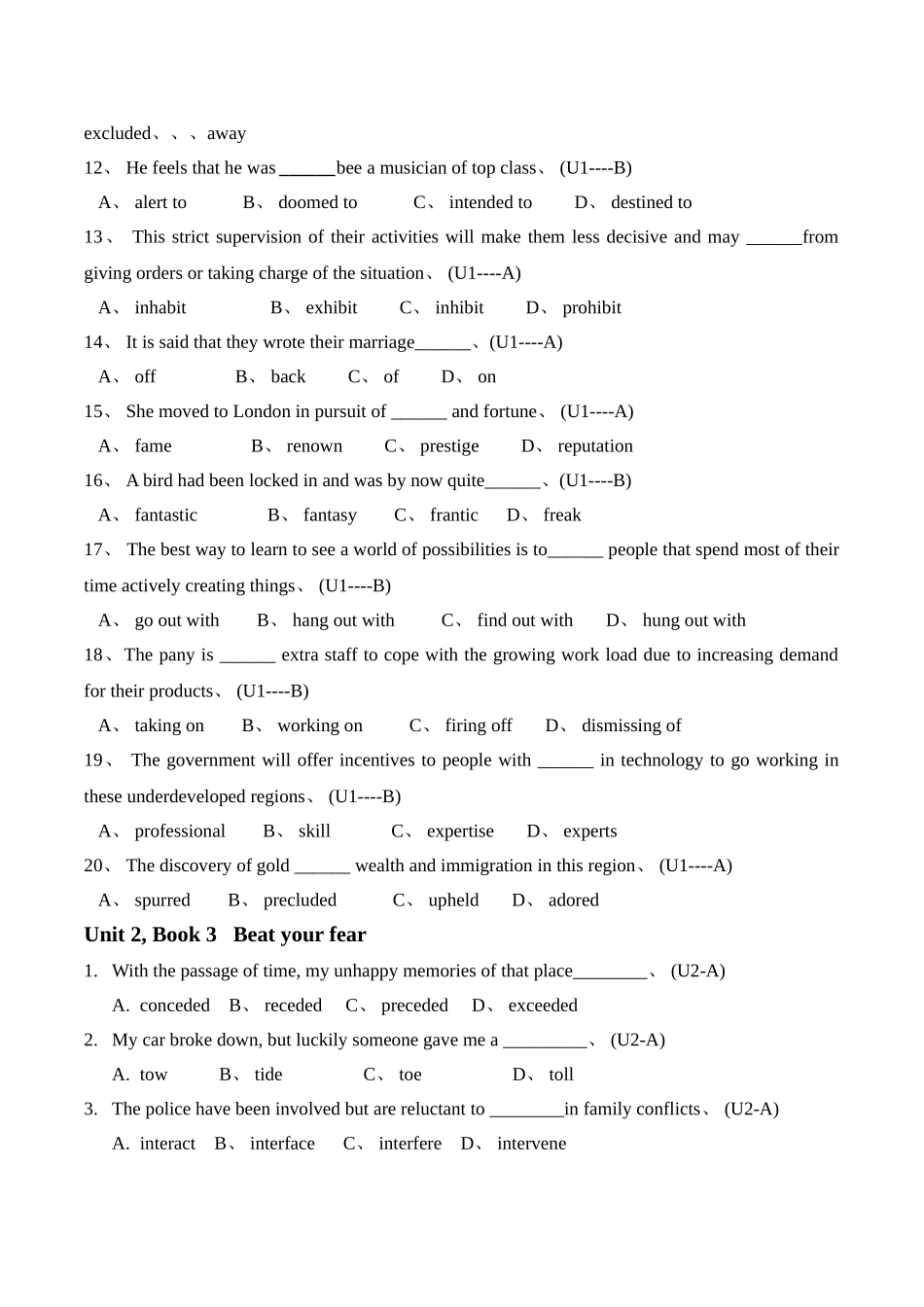 大学英语读写三题库_第2页