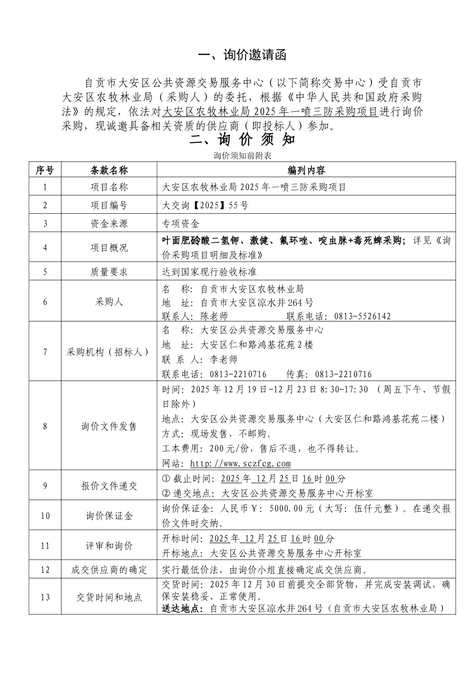 大安区农牧林业局2025年一喷三防采购项目询价文件_第2页