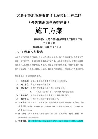 大湖施工方案