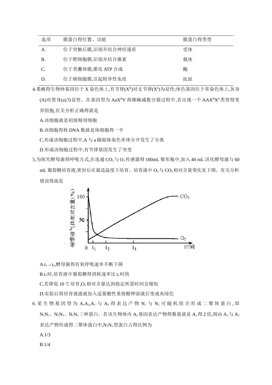 天津高考生物试题_第2页