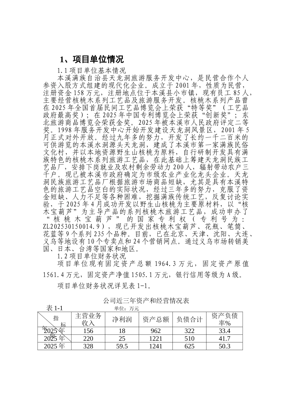 天龙洞旅游服务开发中心核桃木系列旅游工艺品开发利用及万亩核桃林基地项目可行性研究报告_第2页