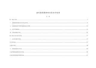 奥特莱斯项目商业计划书大学毕设论文