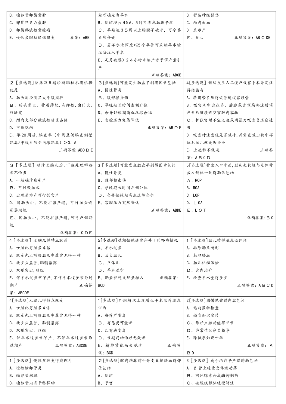 妇产科正高试题与答案_第3页