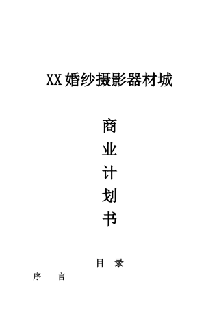 婚纱摄影器材城申请报告