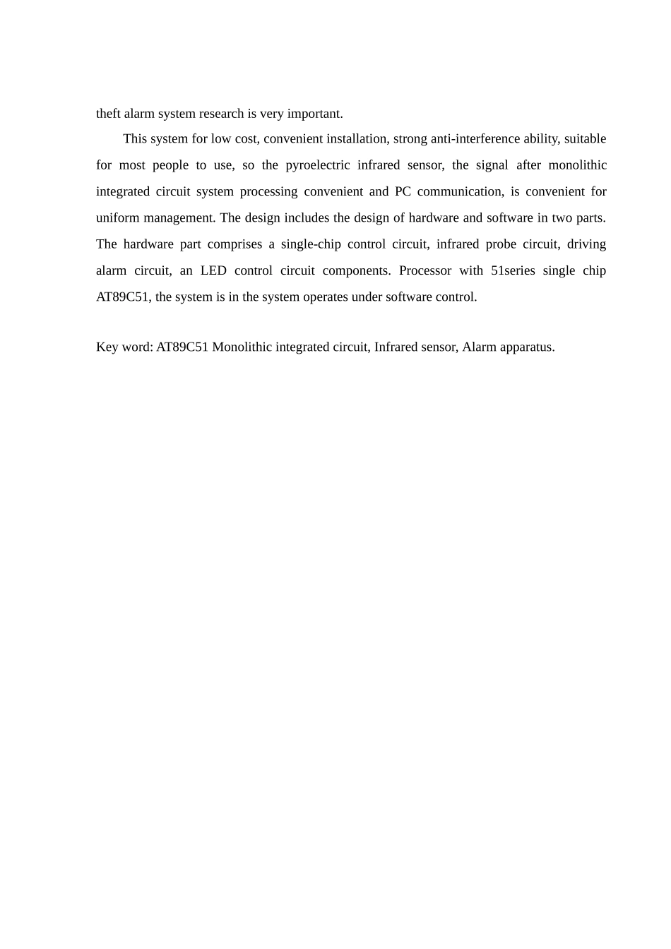 学位论文—基于单片机的防盗报警系统的设计方案优秀说明_第3页
