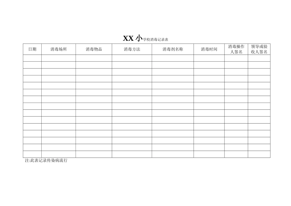 学校消毒记录表_第1页