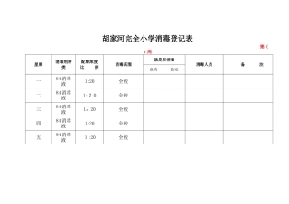 学校消毒登记表