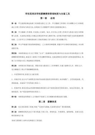 学而思薪酬绩效管理制度与全套工具