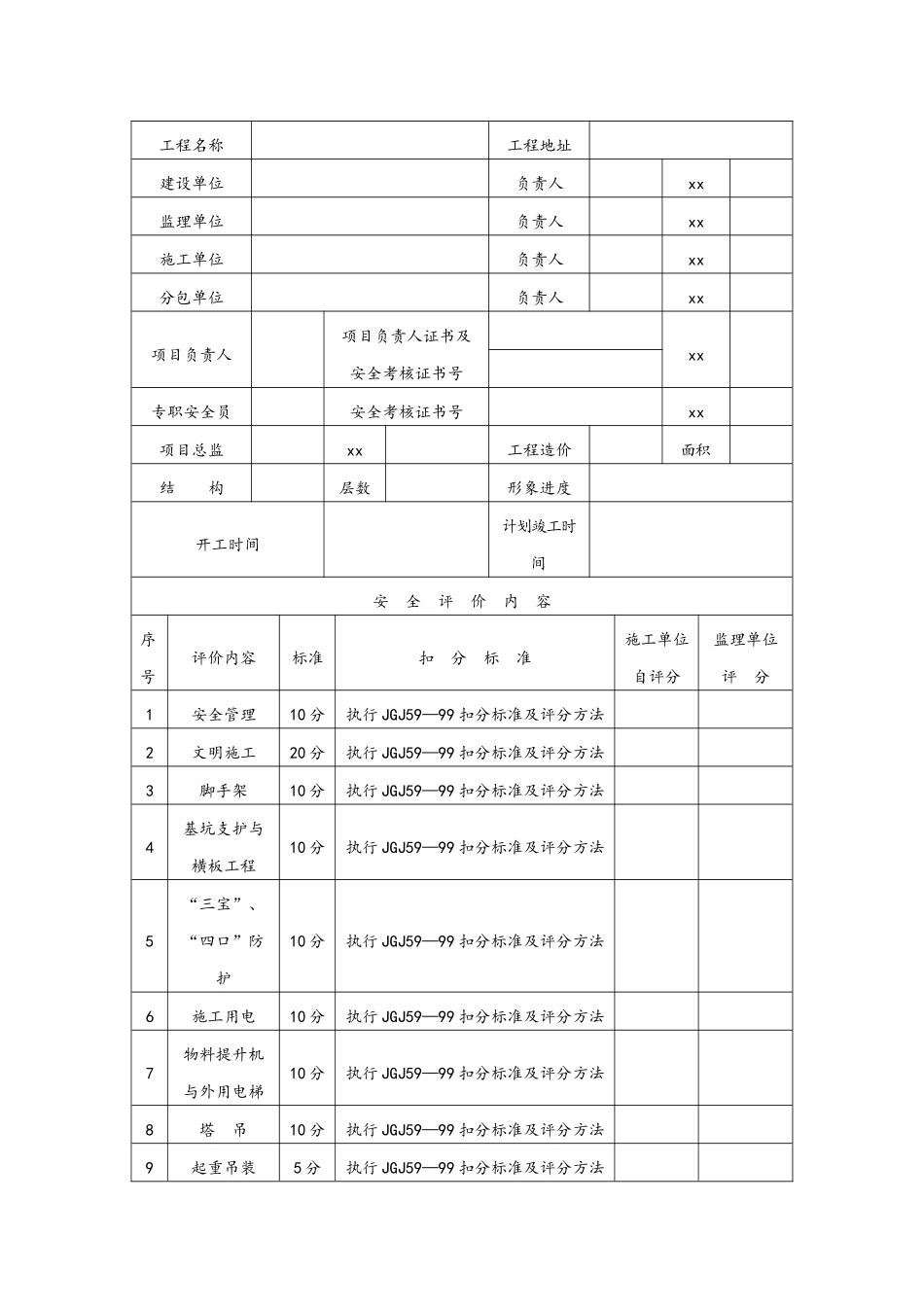 安全文明施工阶段性评价表_第2页