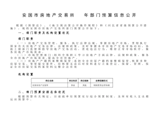 安国房地产交易所部门预算信息公开