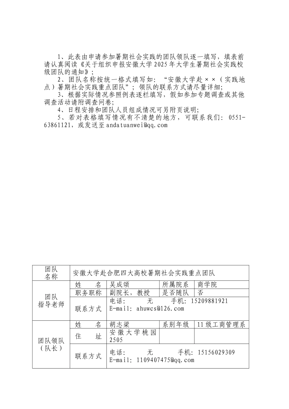 安徽大学大学生暑期社会实践重点团队投标书_第3页