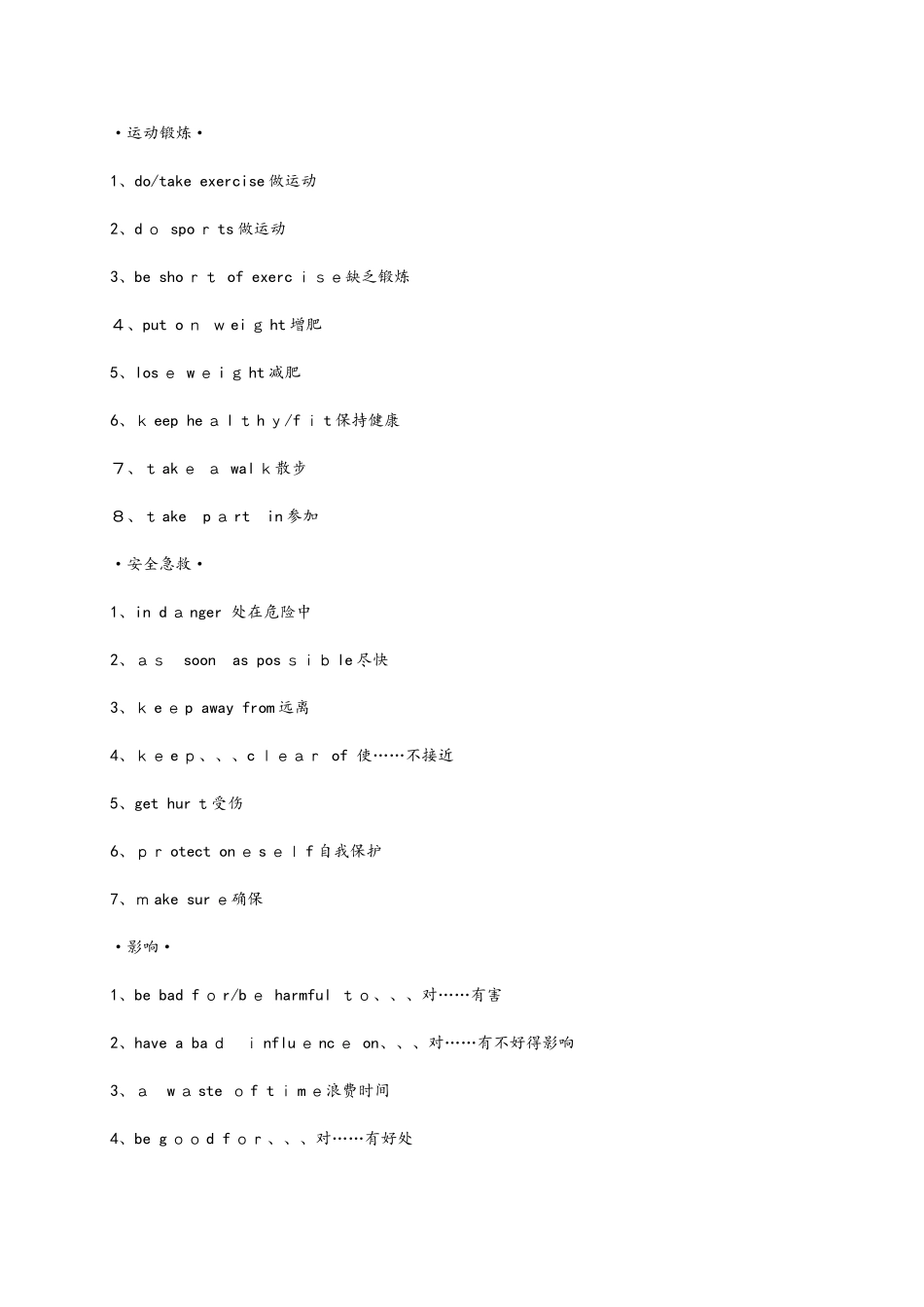 安徽省2025届中考英语总复习第一部分考点知识过关第十四讲八下Modules3_4写作健康与急救素材_第2页