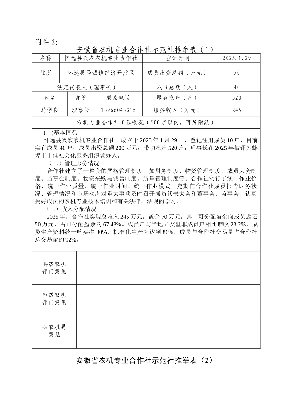 安徽省省级农机专业合作社示范社申报材料_第3页