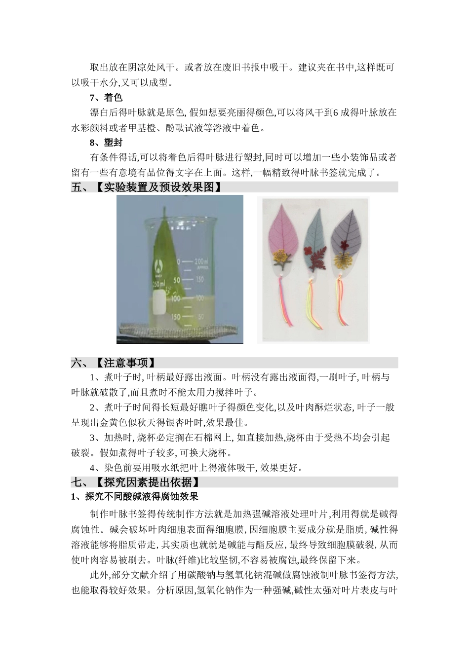 实验七 叶脉书签设计方案_第3页