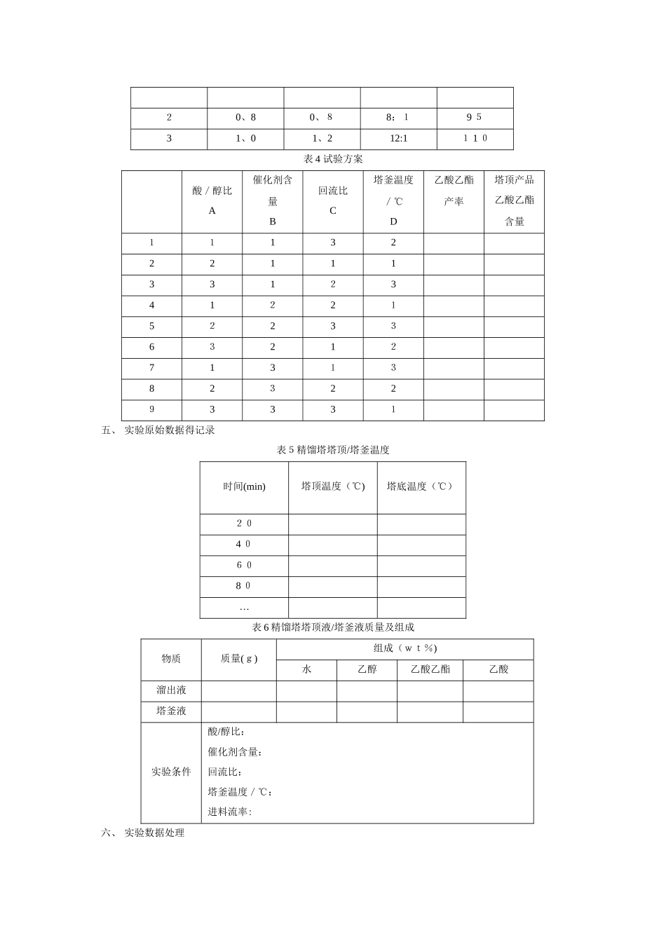 实验十 反应精馏制乙酸乙酯_第3页