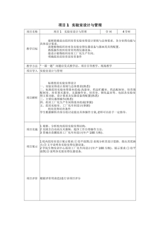 实验室设计与管理教案
