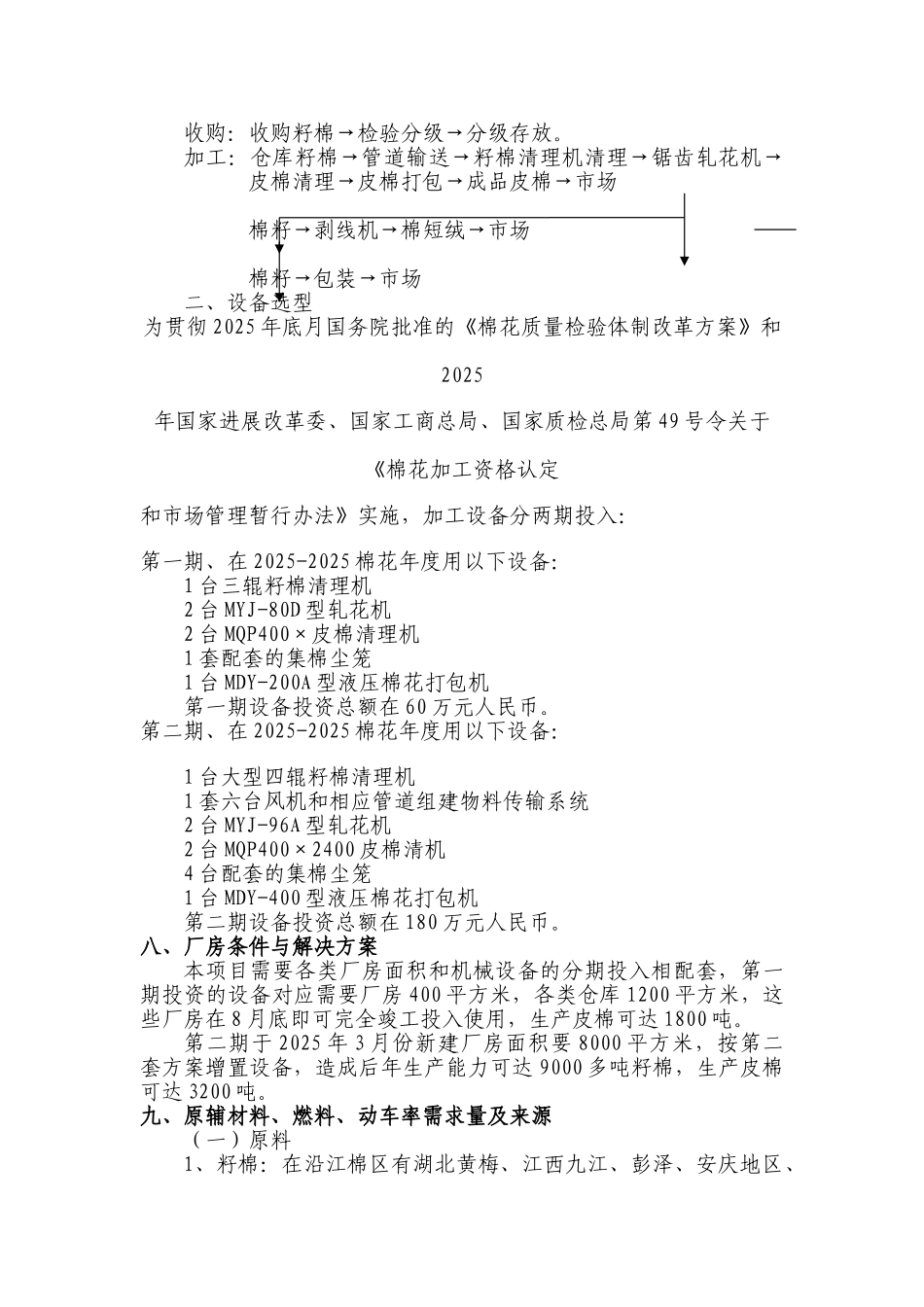 宣城市雄杰棉制品有限公司棉花收购、加工项目建议书_第3页