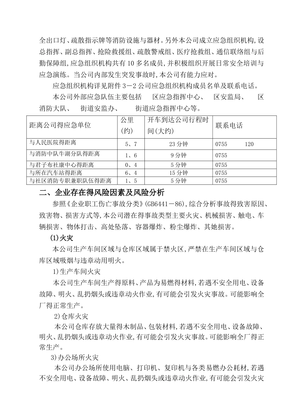 家具厂风险评估报告与应急资源清单_第2页