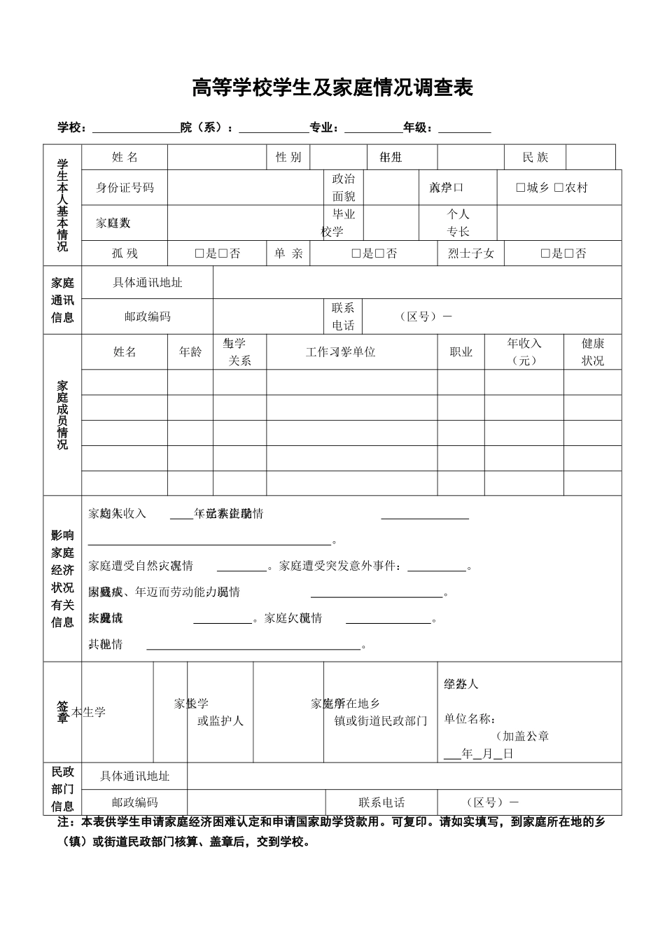 家庭经济情况调查表_第1页