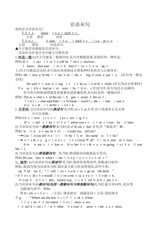 宾语从句及动词不定式讲解