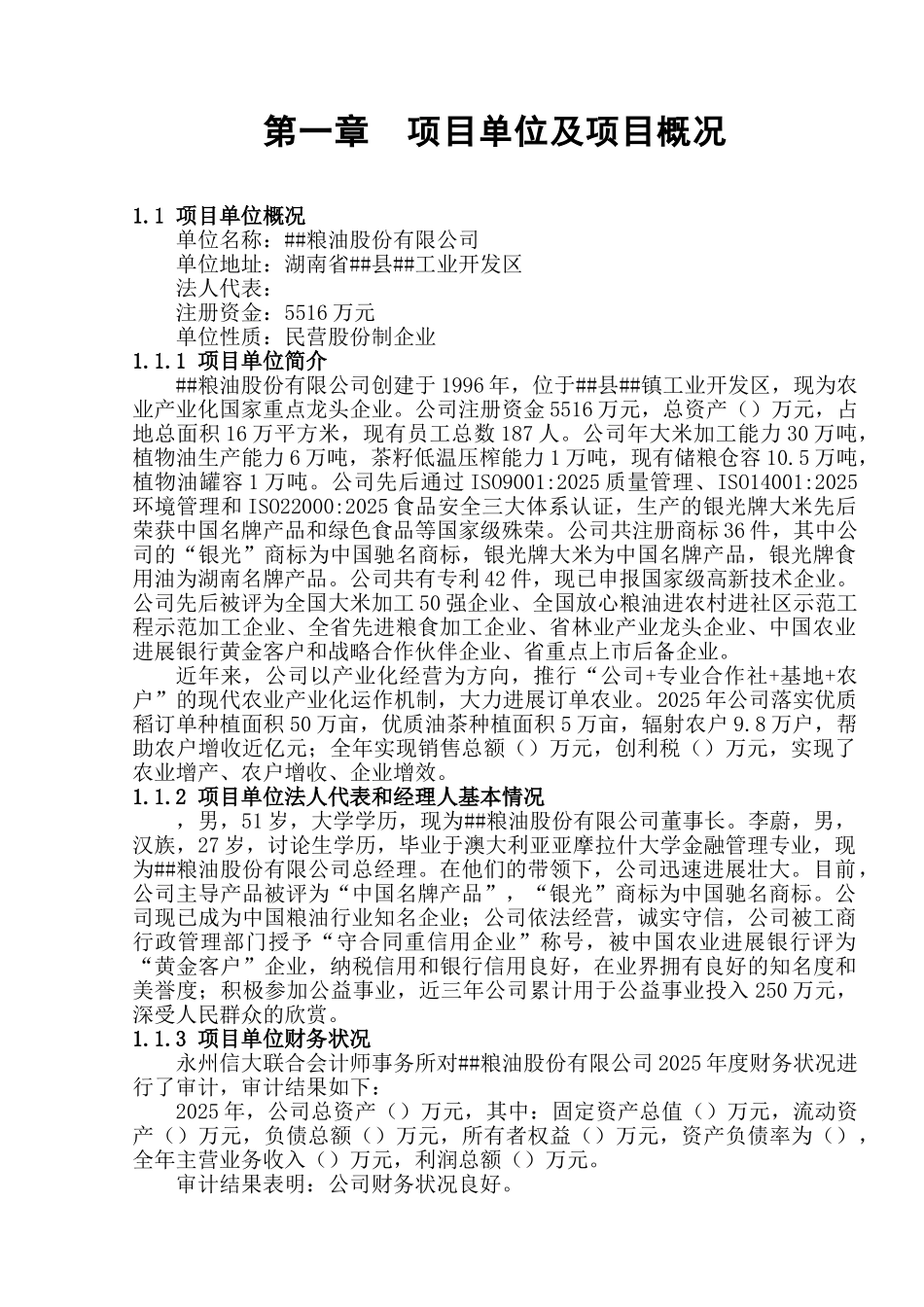 小包装精米生产线项目可行性研究报告_第1页