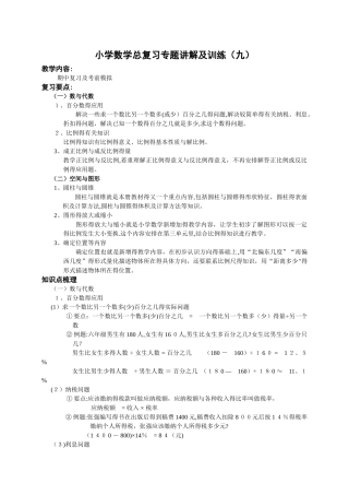 小升初总复习数学归类讲解及训练