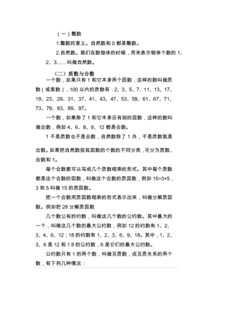 小升初数学复习资料