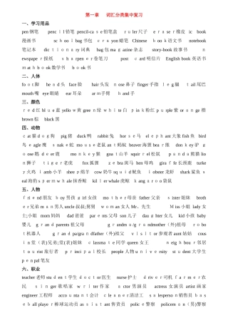 小升初英语单词汇句子