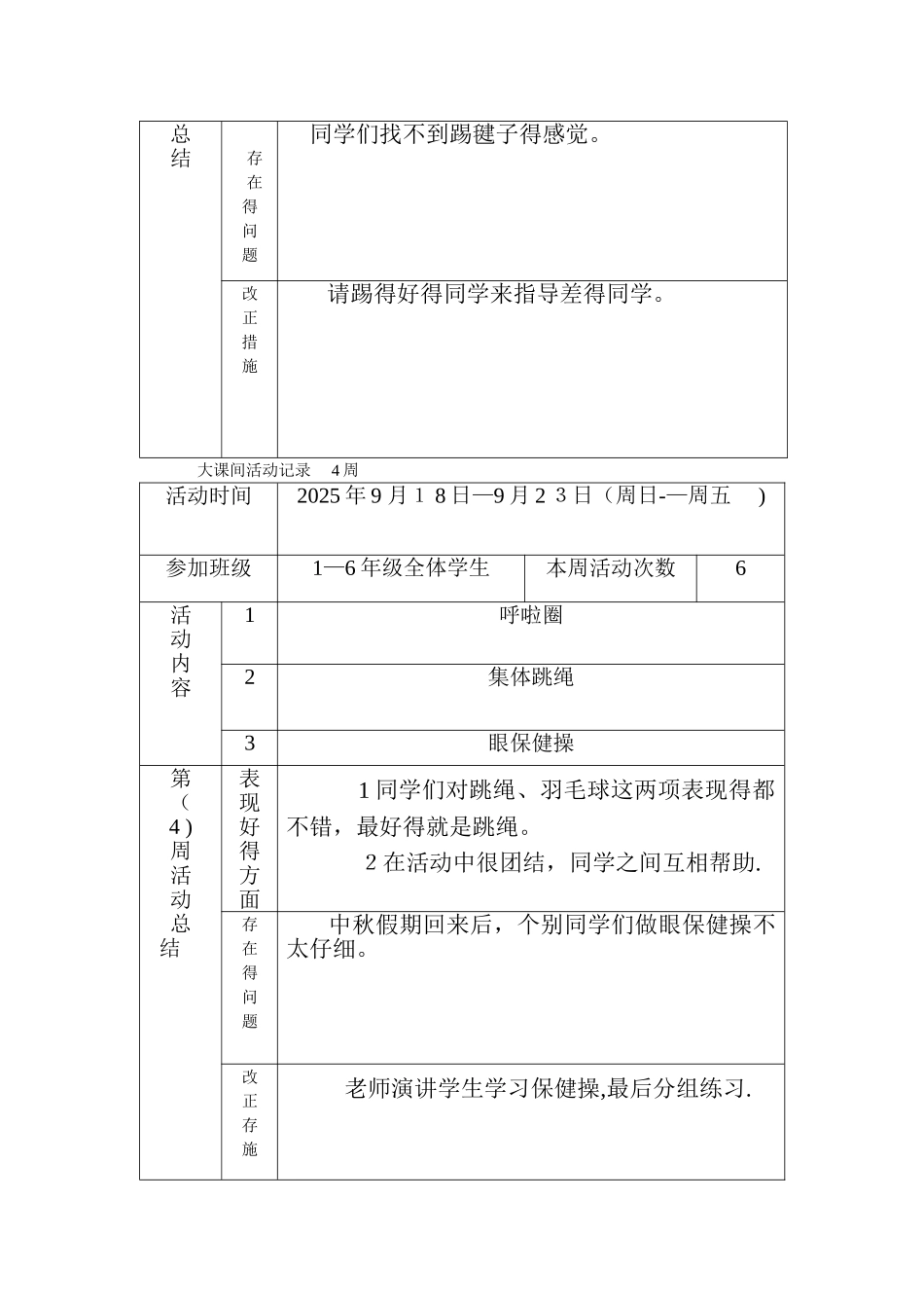 小学大课间活动记录_第3页