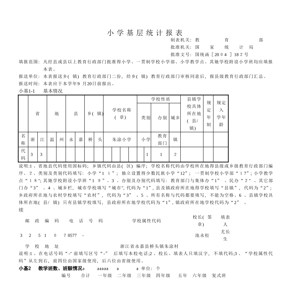 小学基层统计报表_第1页