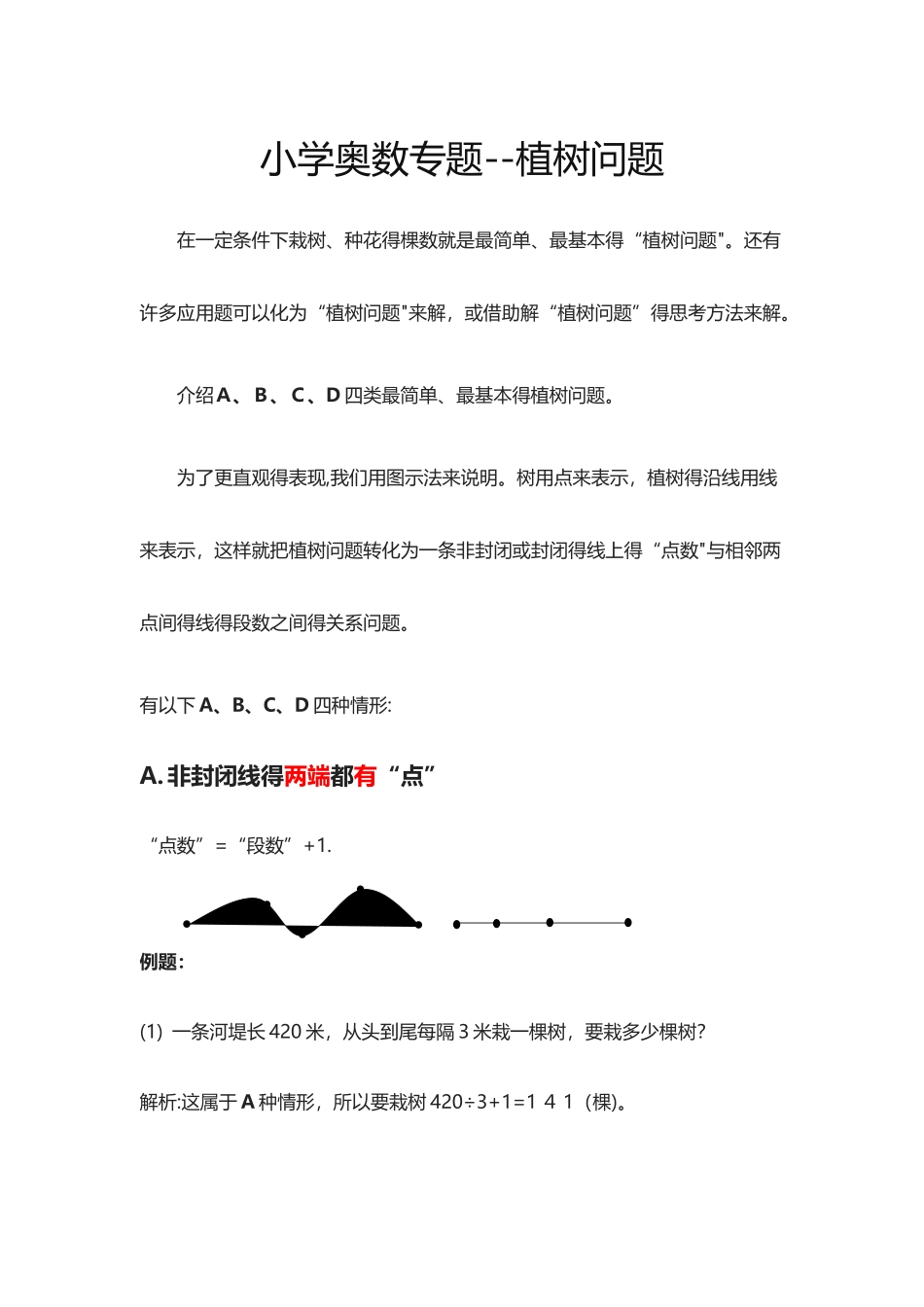 小学奥数专题——栽树问题_第1页