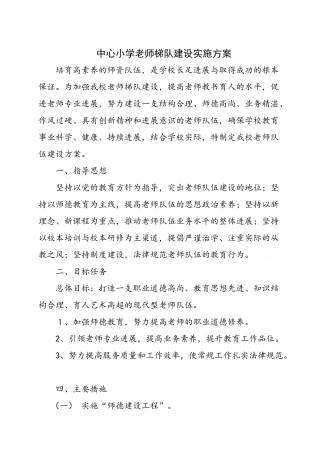 小学教师梯队建设实施方案
