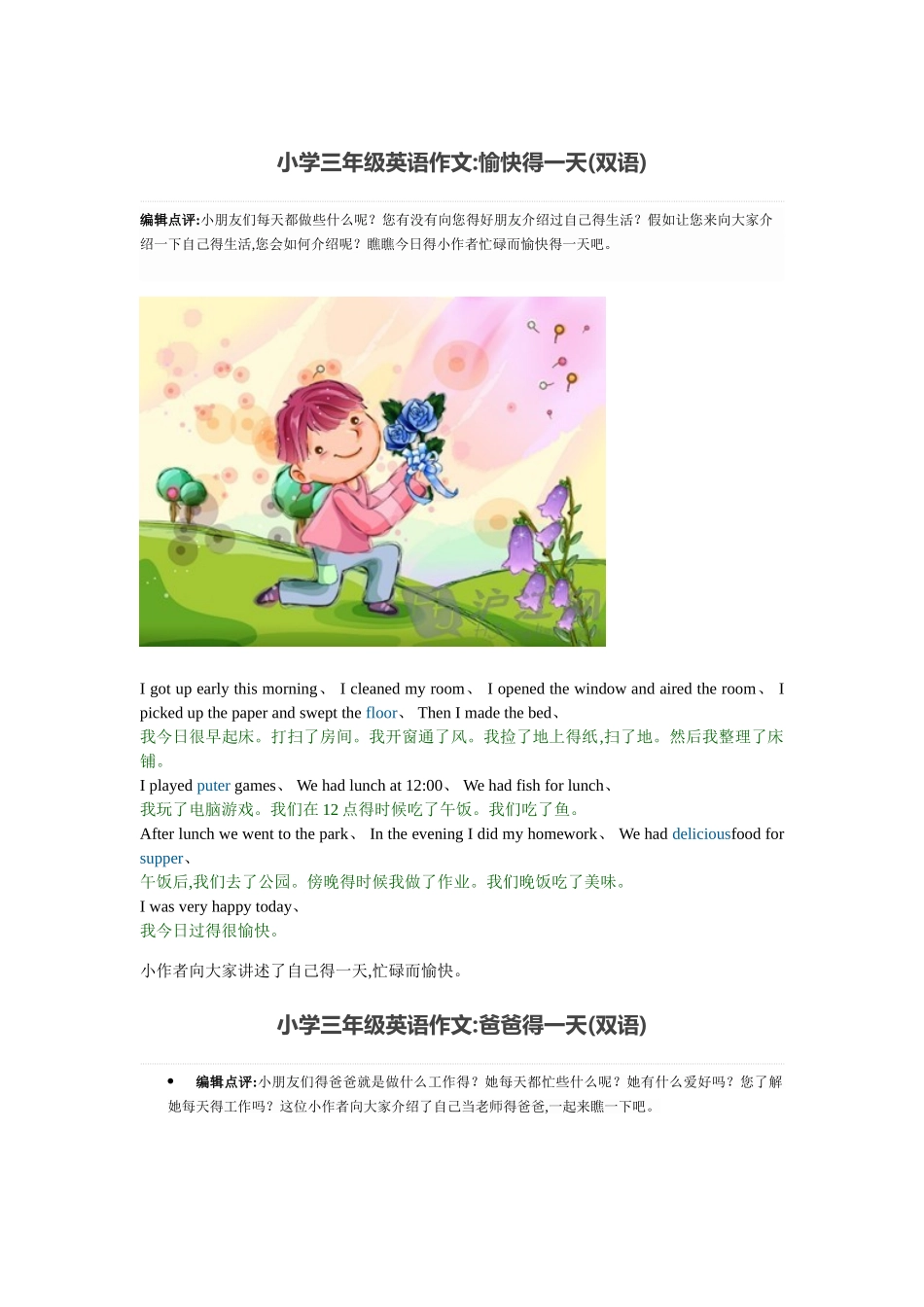 小学生英语瞧图作文大全_第1页