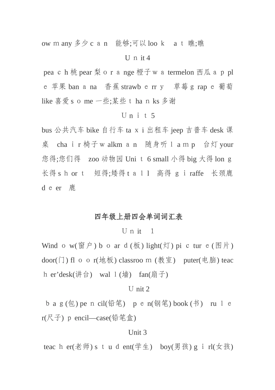 小学英语所有单词_第3页