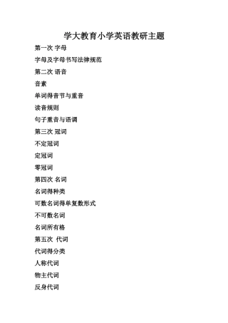 小学英语教研主题