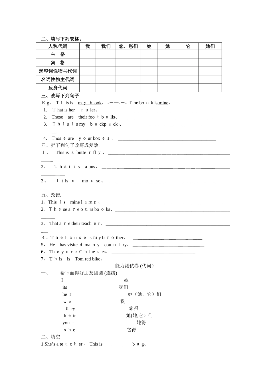 小学英语语法专项练习题_第3页