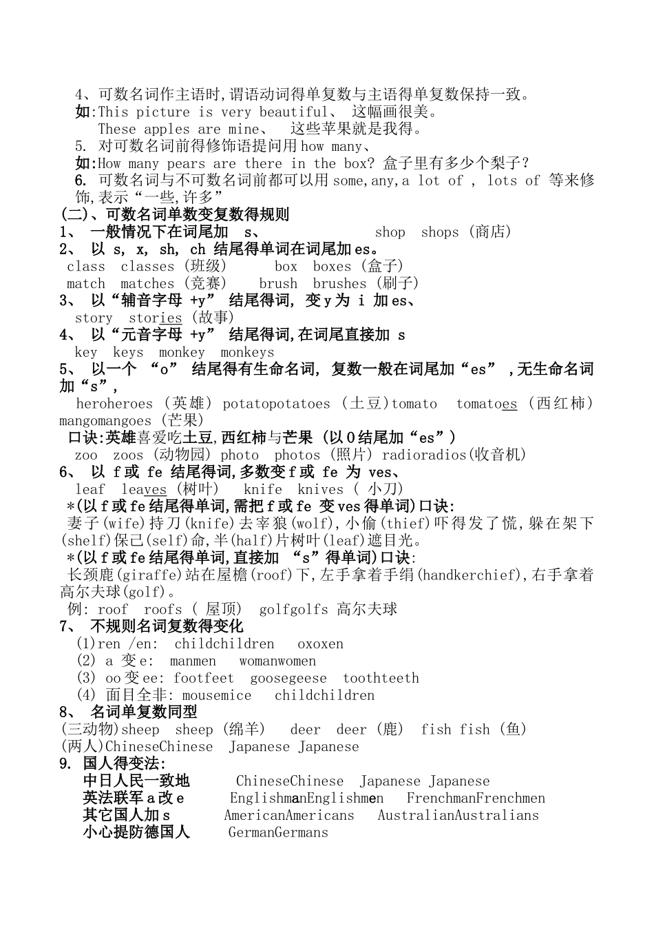 小学英语语法名词_第2页