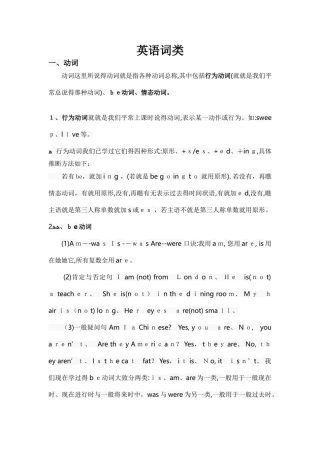 小学英语语法词类及其用法