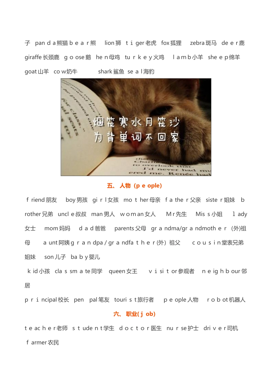 小学阶段英语单词分类大全_第2页