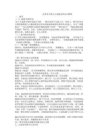 小说知识点整理