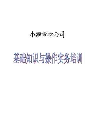 小额贷款公司实务操作手册