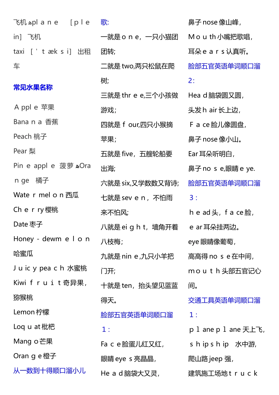 少儿英语单词大全_第2页