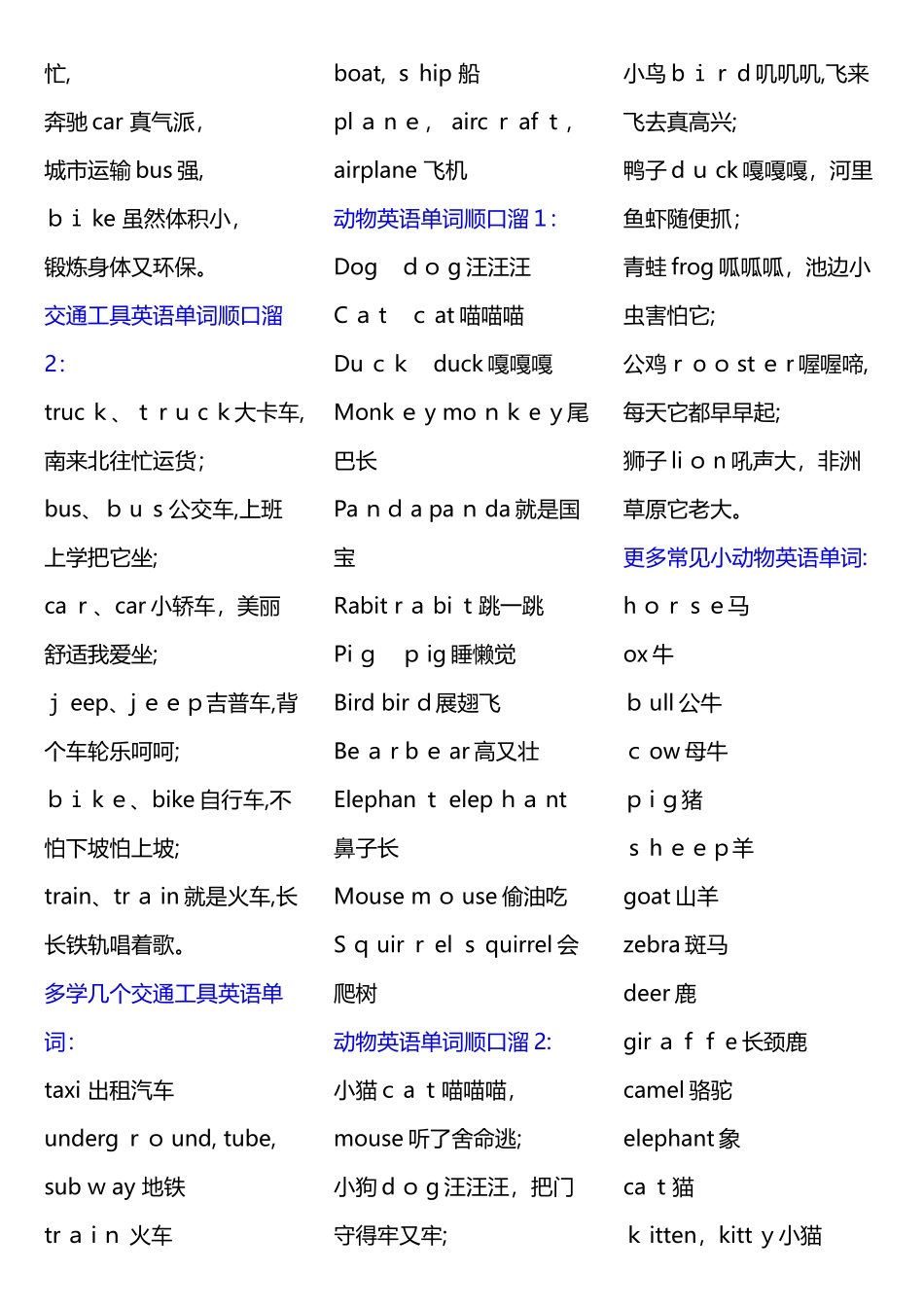 少儿英语单词大全_第3页