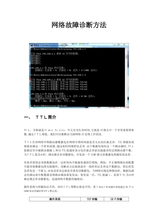 局域网络故障诊断与软件分析