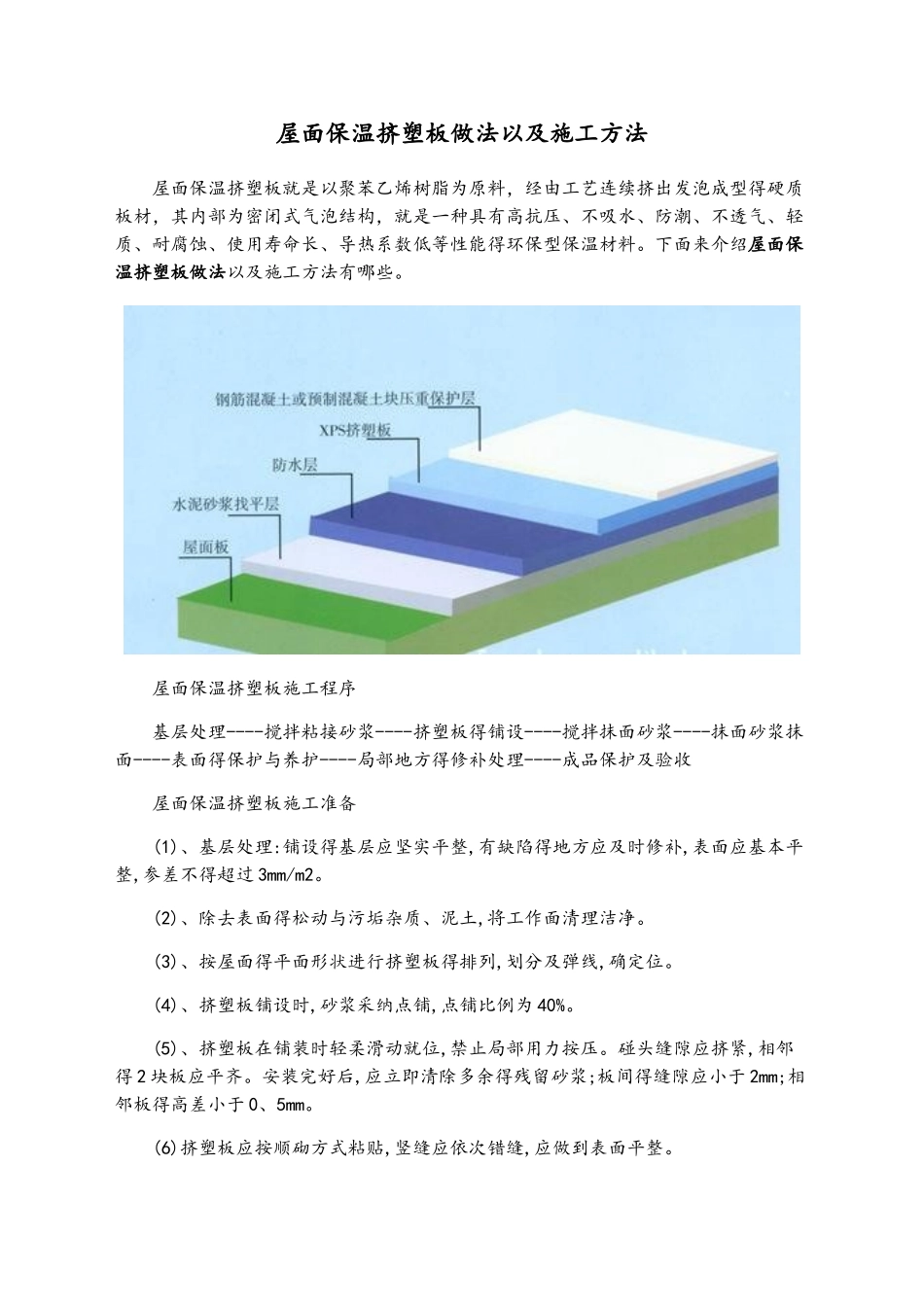 屋面保温挤塑板做法以及施工方法_第1页