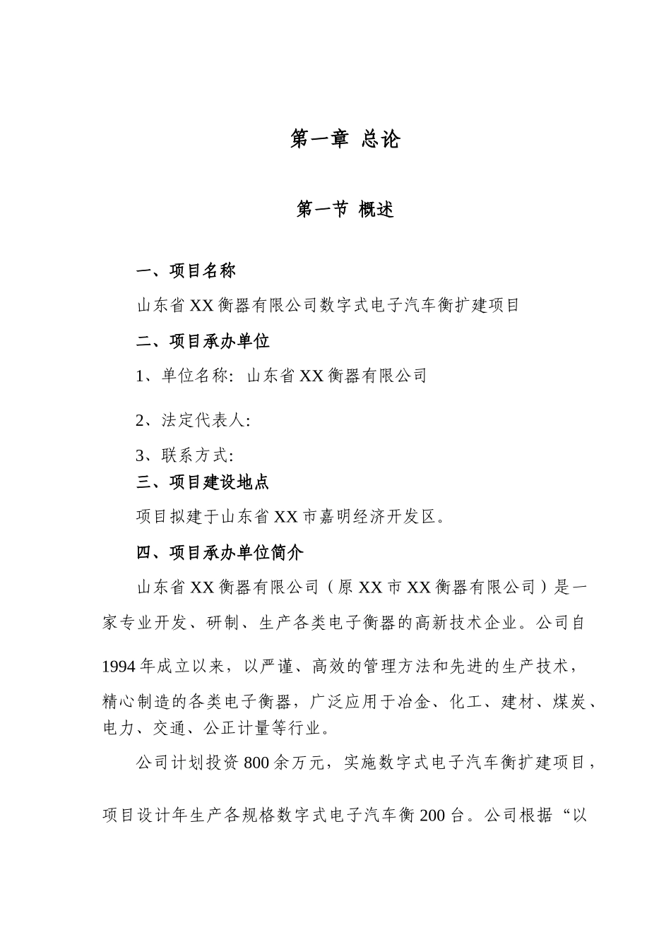 山东XX数字式电子汽车衡项目可行性研究报告_第3页